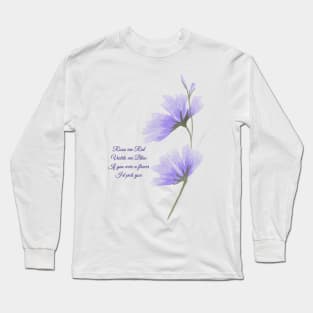 Valentines day violet flower design Long Sleeve T-Shirt